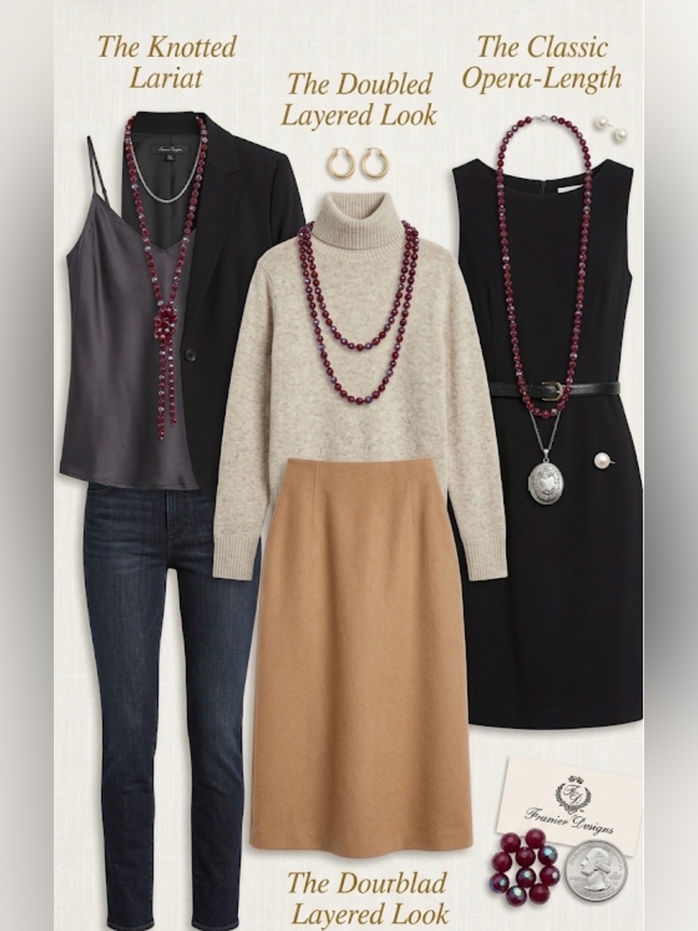 Premier Designs Burgundy and Iridescent Beaded Necklace